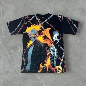 Spawn VS Ghost Rider Marvel Comics AOP Sz XL All Over Print Short Sleeve T-Shirt